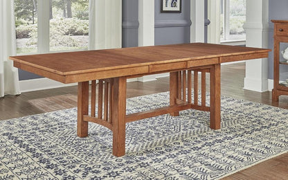 A-America - Laurelhurst 92in Rectangular Trestle Table with (2) Self-Storing Leaves in Mission Oak Finish - LAUOA6320 veiw 1