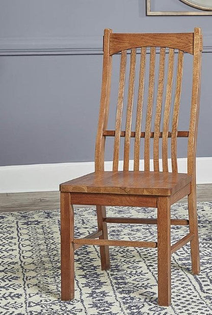 A-America - Laurelhurst Slatback Side Chair in Contoured Solid Wood Seat in Mission Oak Finish (Set of 2) - LAUOA2752 veiw 1