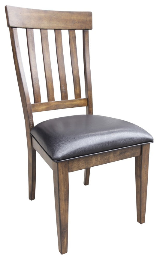 A-America - Mariposa Slatback Side Chair with Upholstered Seat in Rustic Whiskey Finish (Set of 2) - MRPRW265K veiw 1