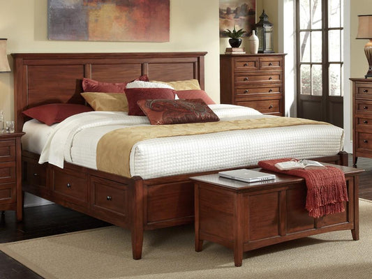 A-America - Westlake Queen Storage Bed in Cherry Brown Finish - WSLCB5091 veiw 2