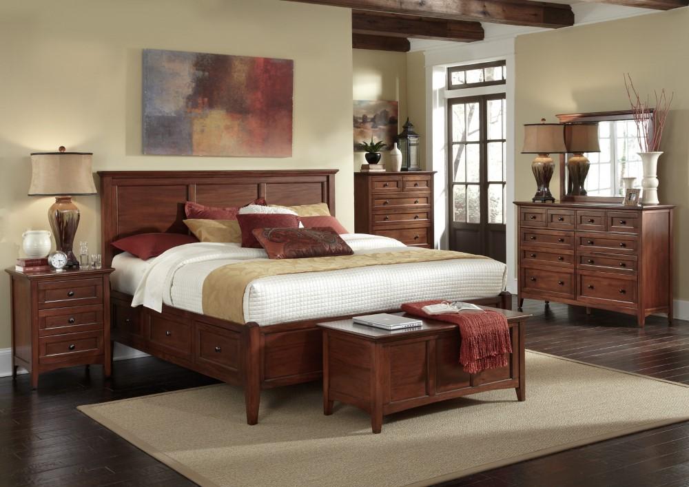A-America - Westlake Queen Storage Bed in Cherry Brown Finish - WSLCB5091 veiw 4