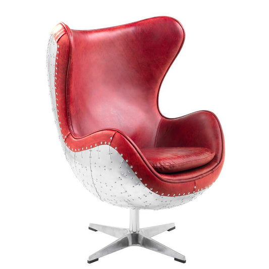 ACME Furniture - Brancaster Accent Chair w/Swivel - Red Top grain Leather - AC01990 veiw 2