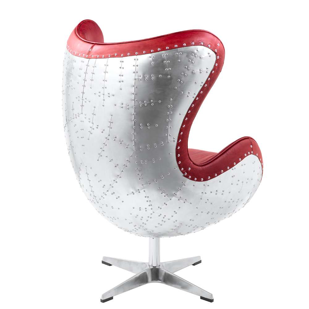 ACME Furniture - Brancaster Accent Chair w/Swivel - Red Top grain Leather - AC01990 veiw 4