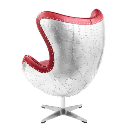 ACME Furniture - Brancaster Accent Chair w/Swivel - Red Top grain Leather - AC01990 veiw 6
