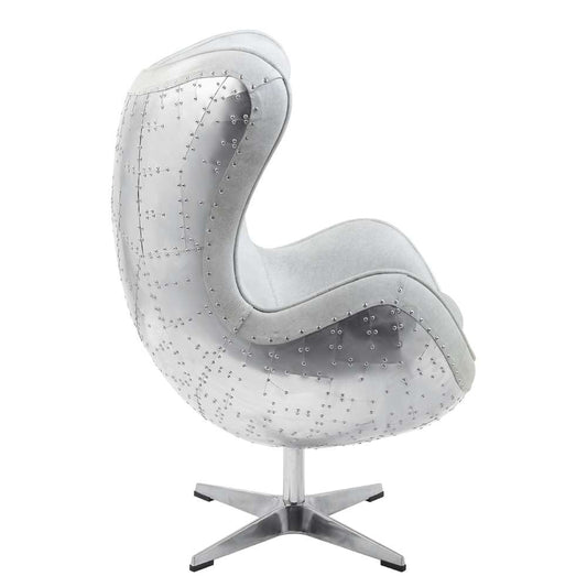ACME Furniture - Brancaster Accent Chair w/Swivel - Vintage white Top grain Leather - AC01991 veiw 3