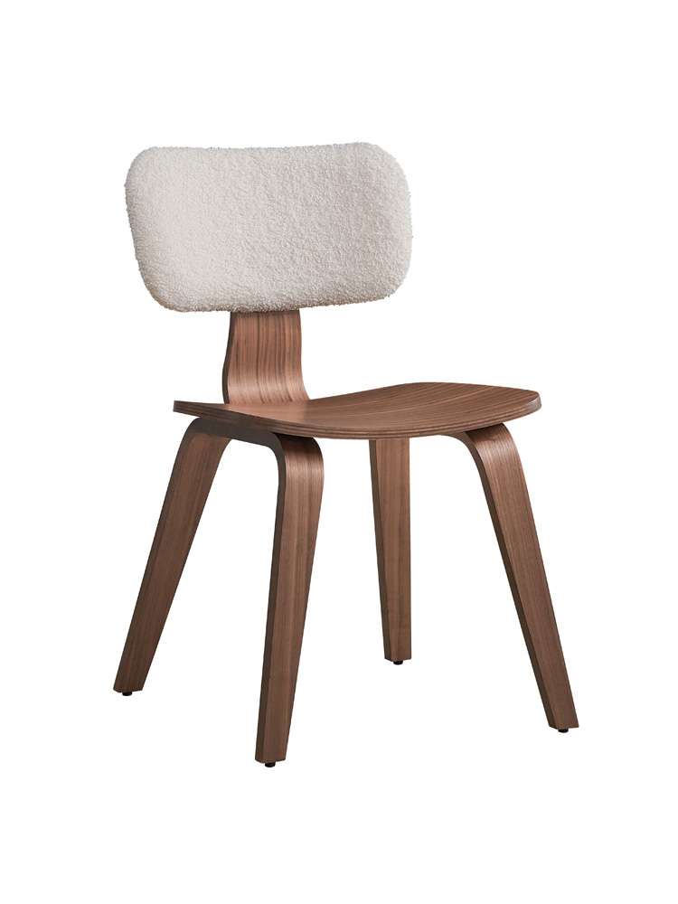 ACME Furniture - Casson Side Chair (Set of 2) - White Boucle & Walnut - DN02311 view 1