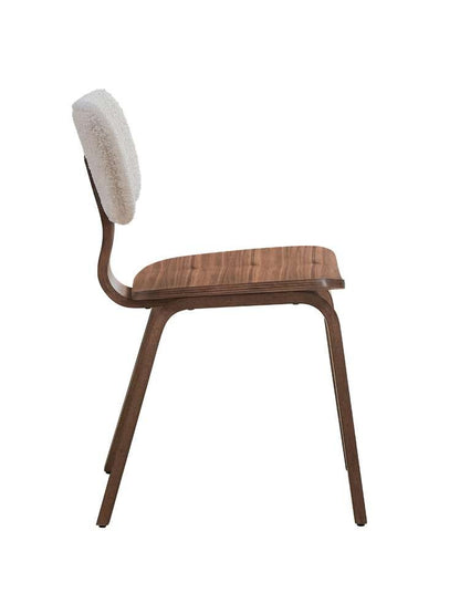 ACME Furniture - Casson Side Chair (Set of 2) - White Boucle & Walnut - DN02311 view 3