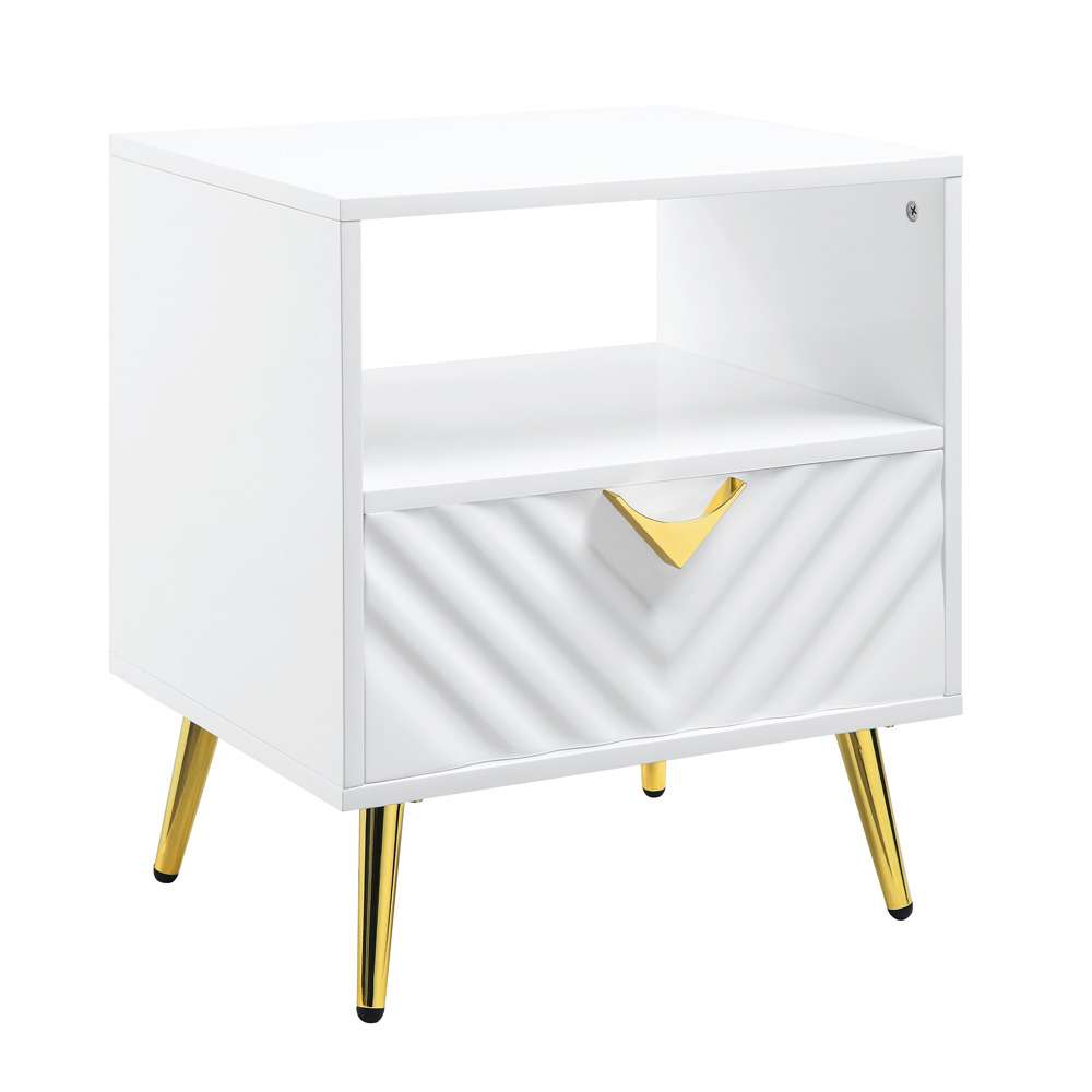ACME Furniture - Gaines End Table - White High Gloss - LV01140 view 1