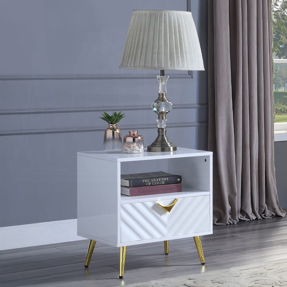ACME Furniture - Gaines End Table - White High Gloss - LV01140 view 4