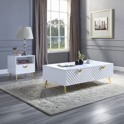 ACME Furniture - Gaines End Table - White High Gloss - LV01140 view 5