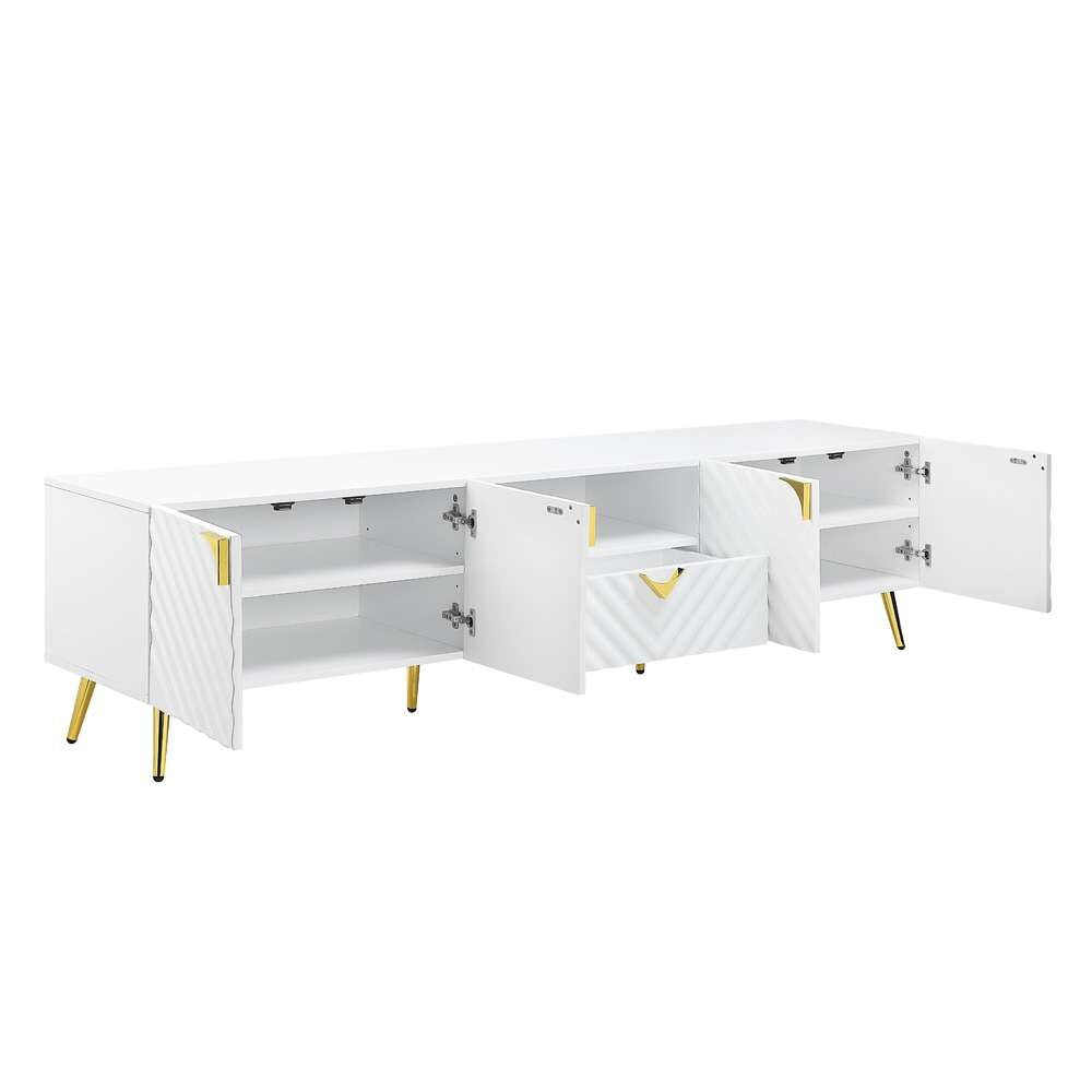 ACME Furniture - Gaines TV Stand - White High Gloss - LV01138 veiw 4