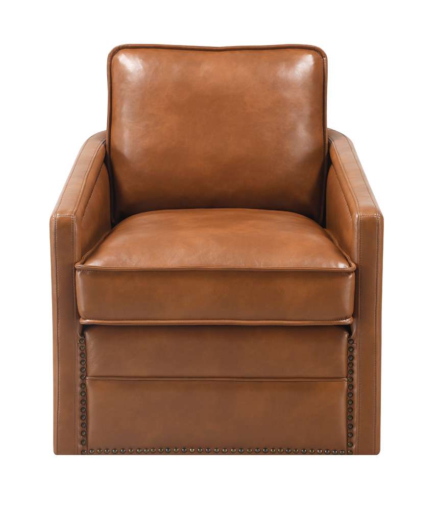 ACME Furniture - Rocha Accent Chair w/Swivel - Brown Leather Aire - AC01886 veiw 3