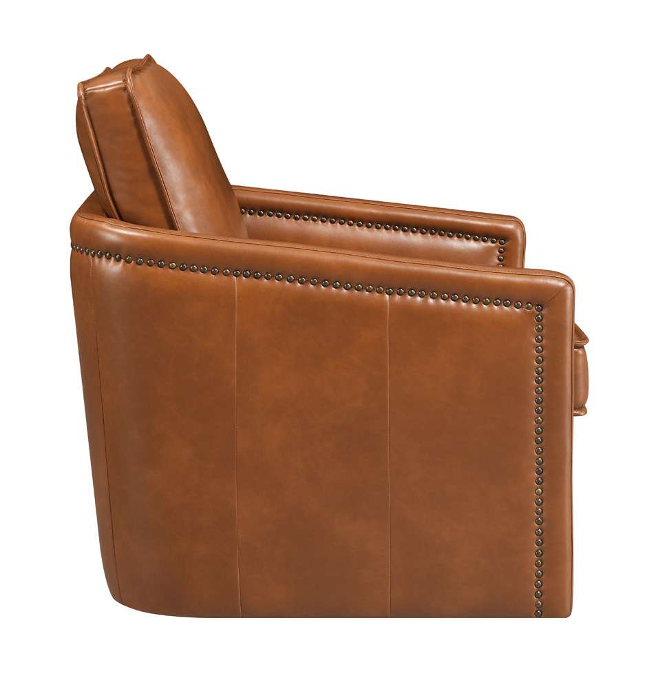 ACME Furniture - Rocha Accent Chair w/Swivel - Brown Leather Aire - AC01886 veiw 4