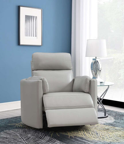 ACME Furniture - Sagen Glider Recliner w/Swivel - Gray Leather Aire - LV01880 veiw 1