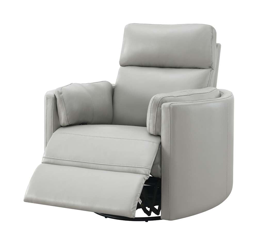 ACME Furniture - Sagen Glider Recliner w/Swivel - Gray Leather Aire - LV01880 veiw 6