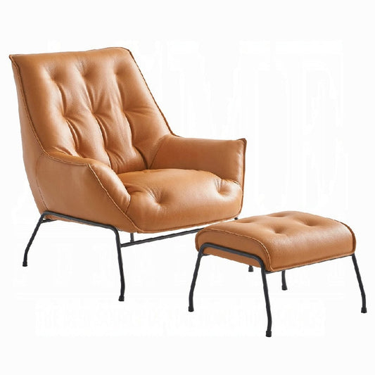 ACME Furniture - Zusa Accent Chair & Ottoman - Sandstone Top Grain Leather - AC02379 view 1