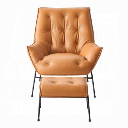 ACME Furniture - Zusa Accent Chair & Ottoman - Sandstone Top Grain Leather - AC02379 view 2