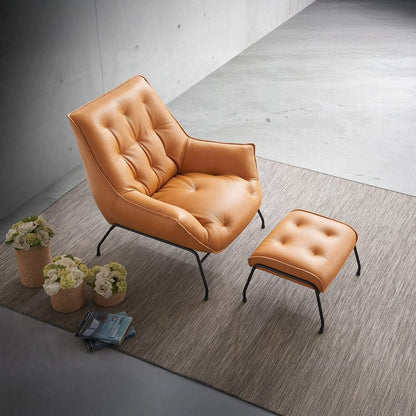 ACME Furniture - Zusa Accent Chair & Ottoman - Sandstone Top Grain Leather - AC02379 view 7