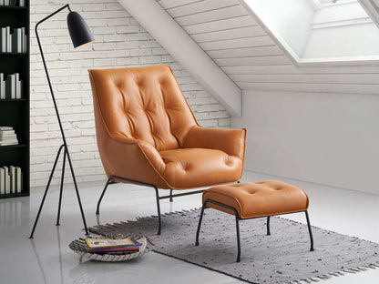 ACME Furniture - Zusa Accent Chair & Ottoman - Sandstone Top Grain Leather - AC02379 view 9