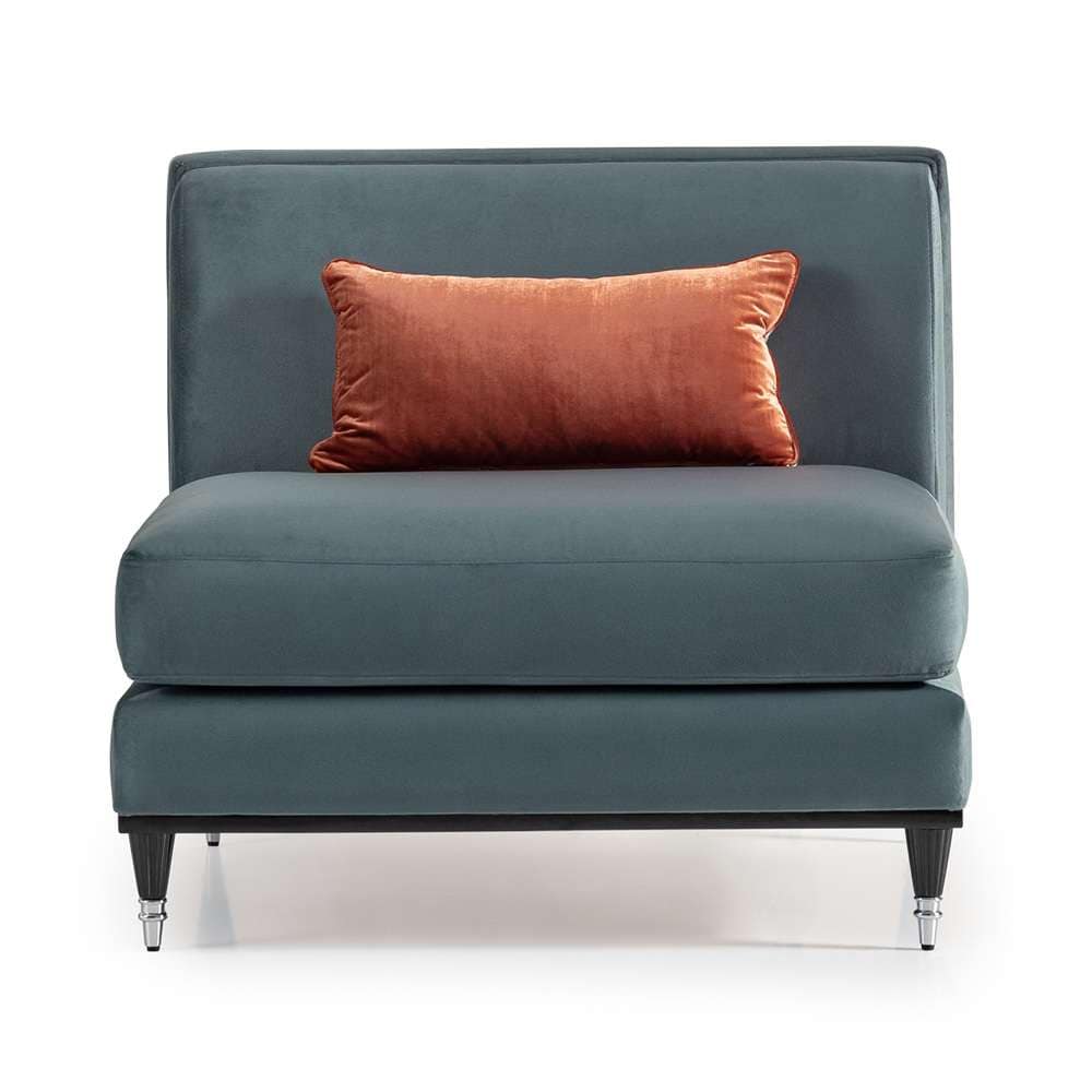 AICO by Michael Amini - La Francaise Armless Accent Chair - Azure/Black - LFR-FRSE830-AZR-805 veiw 1