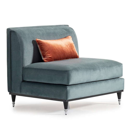 AICO by Michael Amini - La Francaise Armless Accent Chair - Azure/Black - LFR-FRSE830-AZR-805 veiw 2