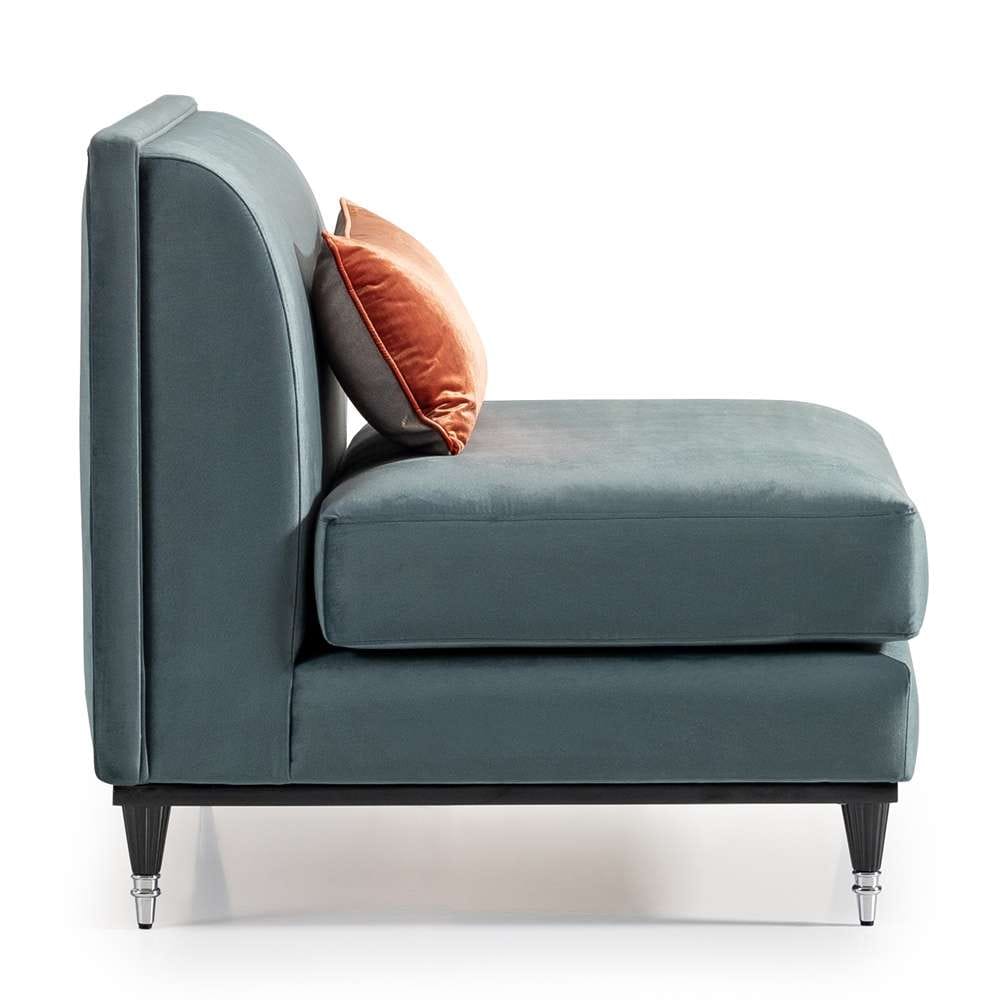 AICO by Michael Amini - La Francaise Armless Accent Chair - Azure/Black - LFR-FRSE830-AZR-805 veiw 3