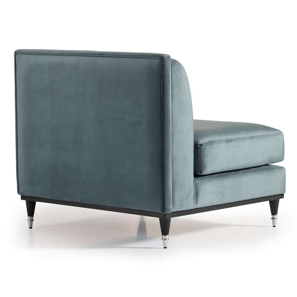 AICO by Michael Amini - La Francaise Armless Accent Chair - Azure/Black - LFR-FRSE830-AZR-805 veiw 4
