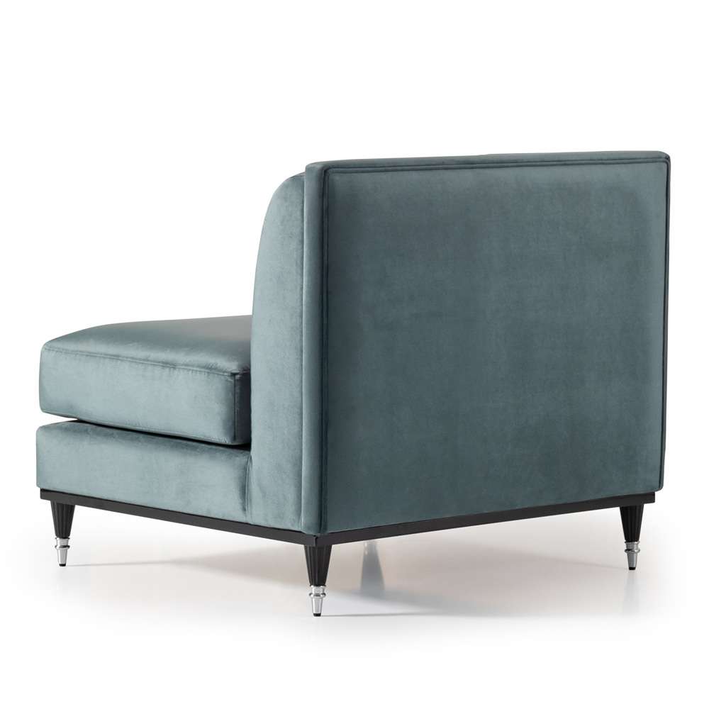 AICO by Michael Amini - La Francaise Armless Accent Chair - Azure/Black - LFR-FRSE830-AZR-805 veiw 6
