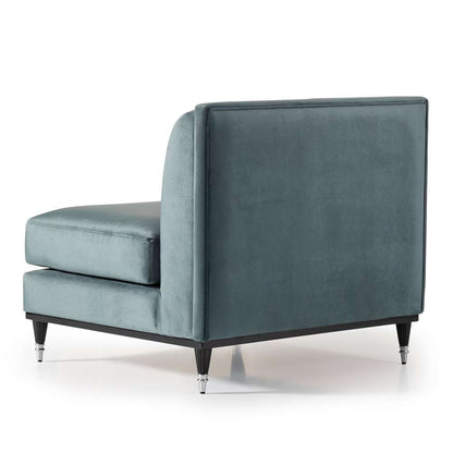 AICO by Michael Amini - La Francaise Armless Accent Chair - Azure/Black - LFR-FRSE830-AZR-805 veiw 6