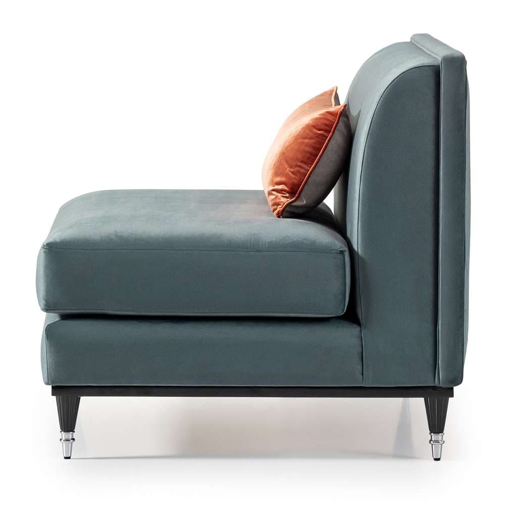 AICO by Michael Amini - La Francaise Armless Accent Chair - Azure/Black - LFR-FRSE830-AZR-805 veiw 7