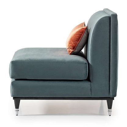 AICO by Michael Amini - La Francaise Armless Accent Chair - Azure/Black - LFR-FRSE830-AZR-805 veiw 7