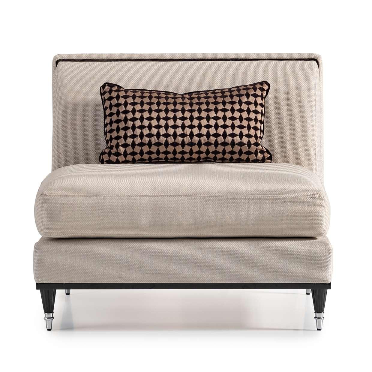 AICO by Michael Amini - La Francaise Armless Accent Chair - Cafe au Lait/Black - LFR-FRSE830-CAF-805 veiw 1