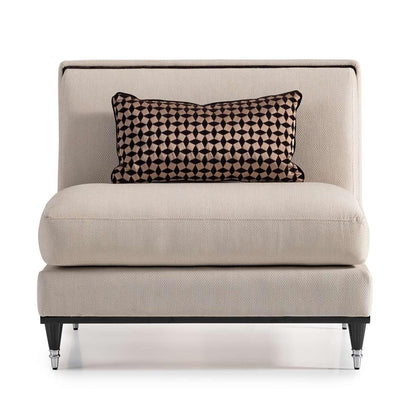 AICO by Michael Amini - La Francaise Armless Accent Chair - Cafe au Lait/Black - LFR-FRSE830-CAF-805 veiw 1