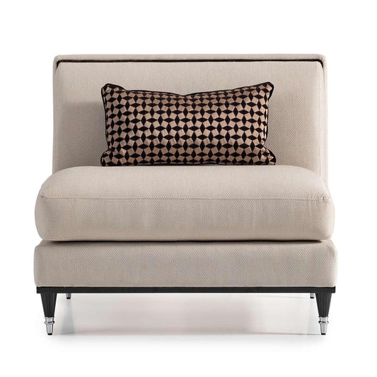 AICO by Michael Amini - La Francaise Armless Accent Chair - Cafe au Lait/Black - LFR-FRSE830-CAF-805 veiw 1