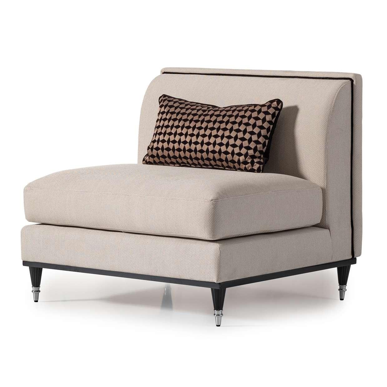 AICO by Michael Amini - La Francaise Armless Accent Chair - Cafe au Lait/Black - LFR-FRSE830-CAF-805 veiw 2