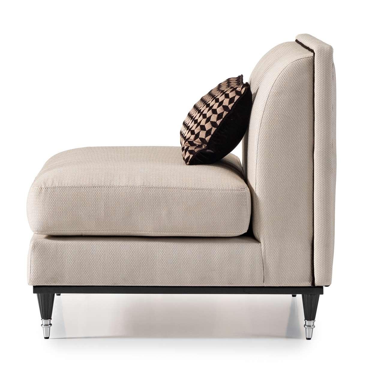 AICO by Michael Amini - La Francaise Armless Accent Chair - Cafe au Lait/Black - LFR-FRSE830-CAF-805 veiw 3