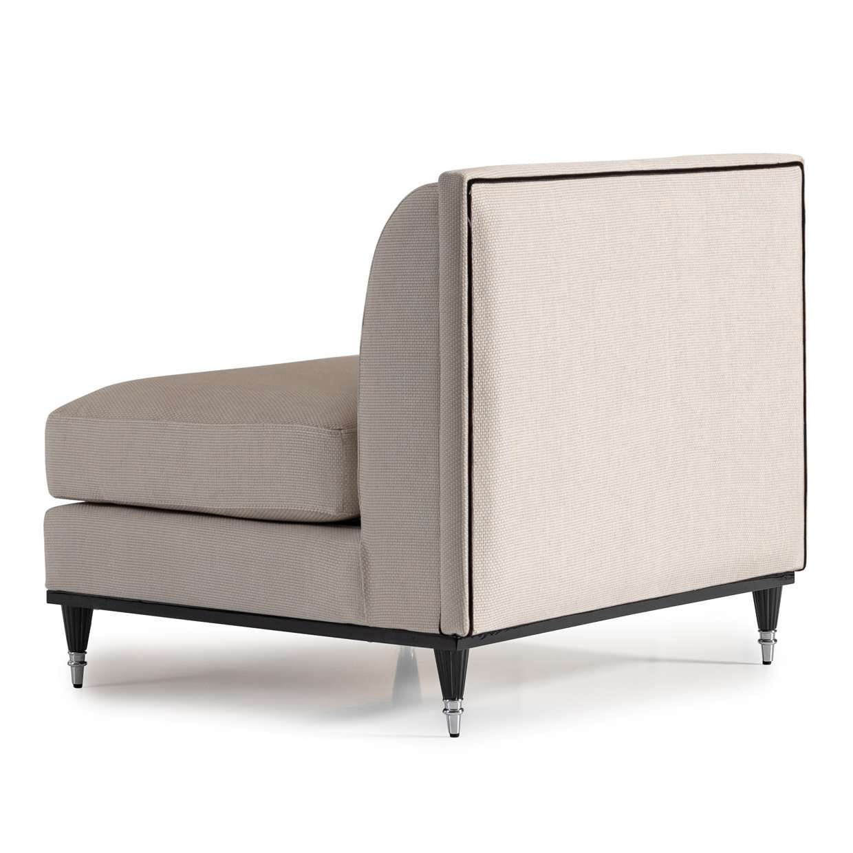 AICO by Michael Amini - La Francaise Armless Accent Chair - Cafe au Lait/Black - LFR-FRSE830-CAF-805 veiw 4