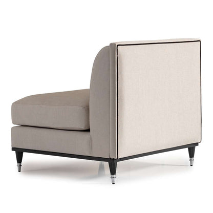 AICO by Michael Amini - La Francaise Armless Accent Chair - Cafe au Lait/Black - LFR-FRSE830-CAF-805 veiw 4