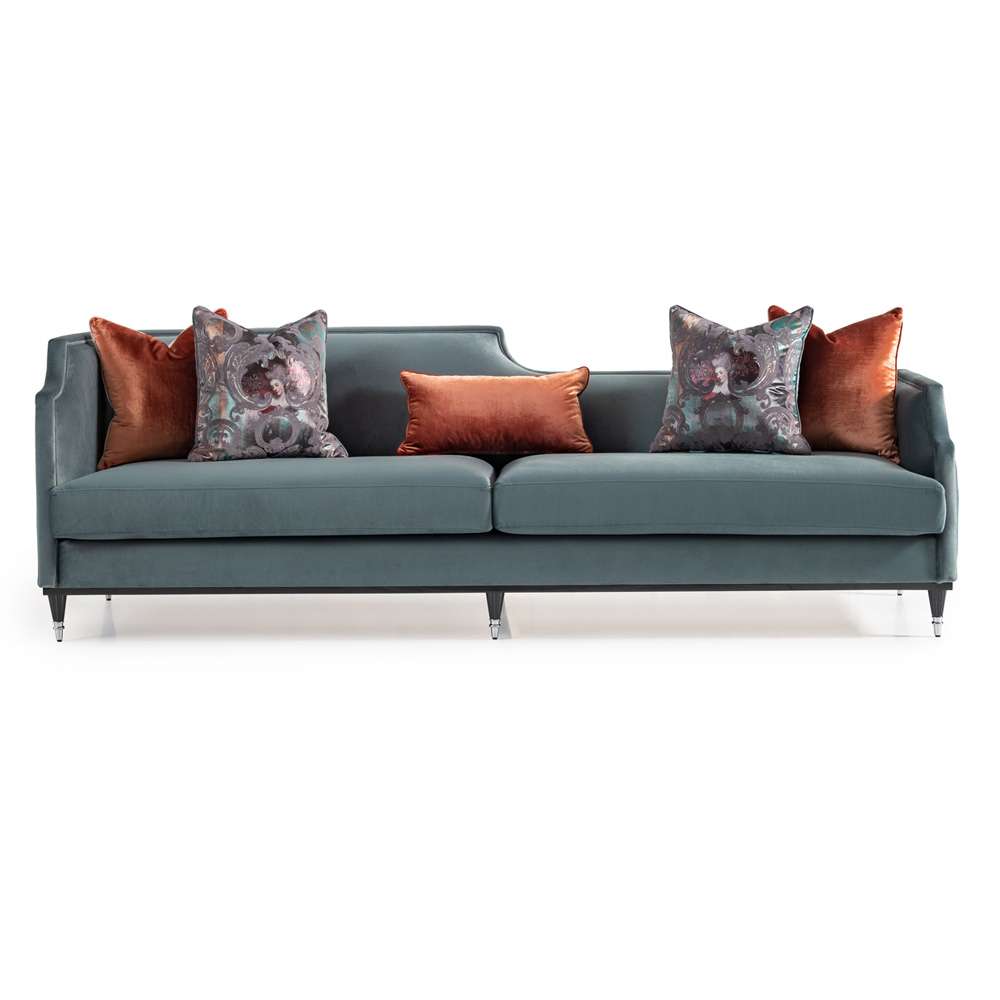 AICO by Michael Amini - La Francaise Mansion Sofa - Azure/Black - LFR-FRSE816-AZR-805 veiw 1