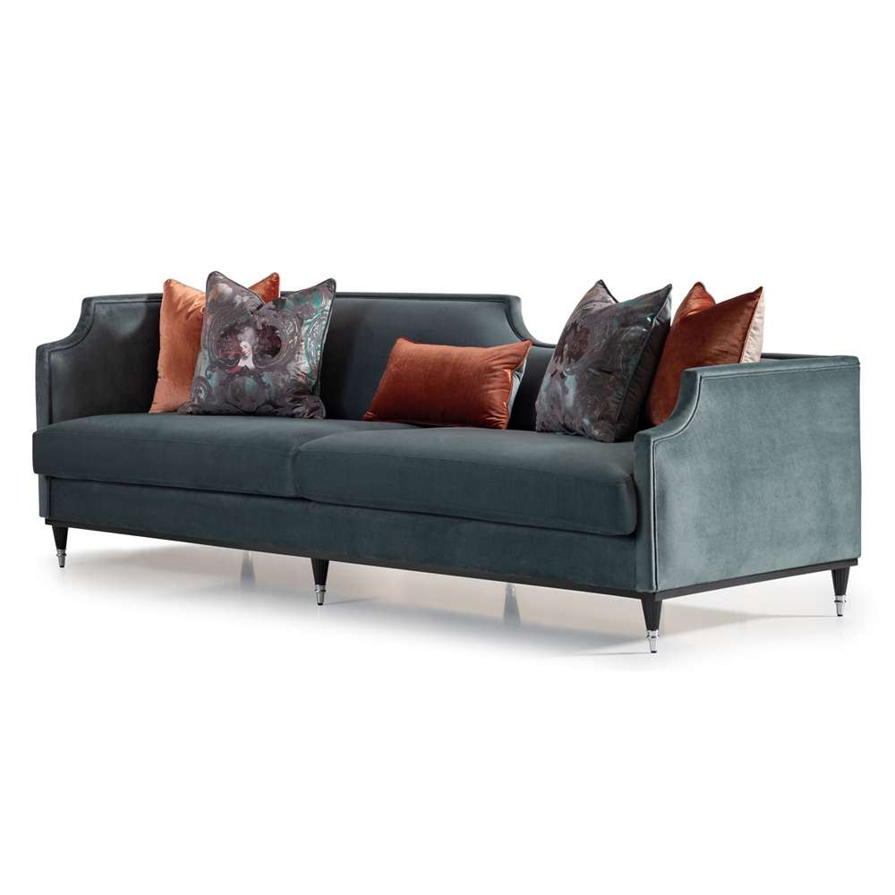 AICO by Michael Amini - La Francaise Mansion Sofa - Azure/Black - LFR-FRSE816-AZR-805 veiw 2