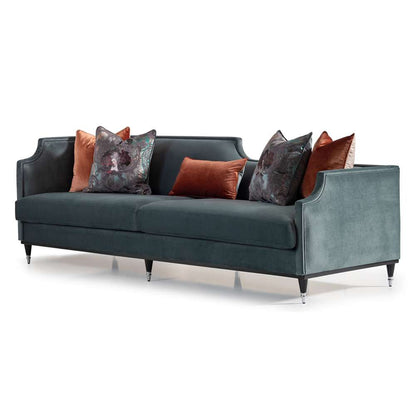 AICO by Michael Amini - La Francaise Mansion Sofa - Azure/Black - LFR-FRSE816-AZR-805 veiw 2