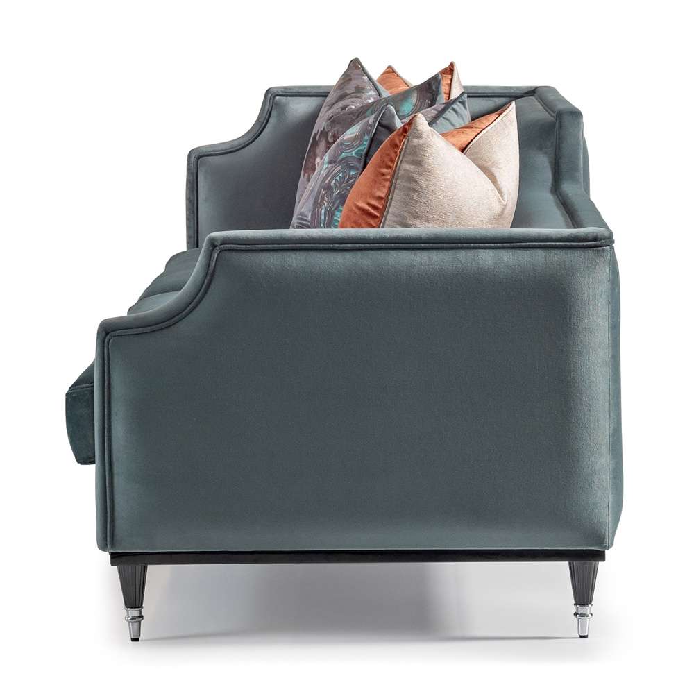 AICO by Michael Amini - La Francaise Mansion Sofa - Azure/Black - LFR-FRSE816-AZR-805 veiw 3