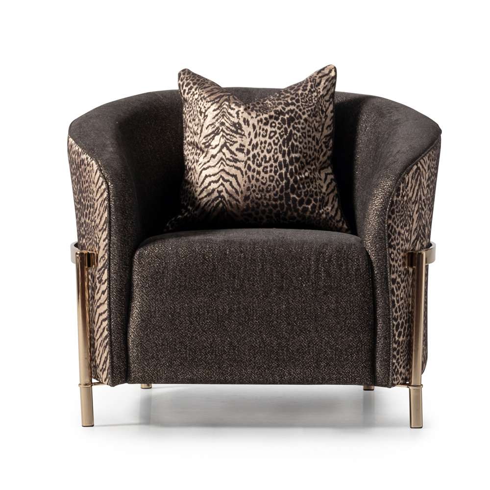 AICO by Michael Amini - Lisbon Accent Chair - Onyx/Gold - LFR-LSBN835-ONX-806 veiw 1