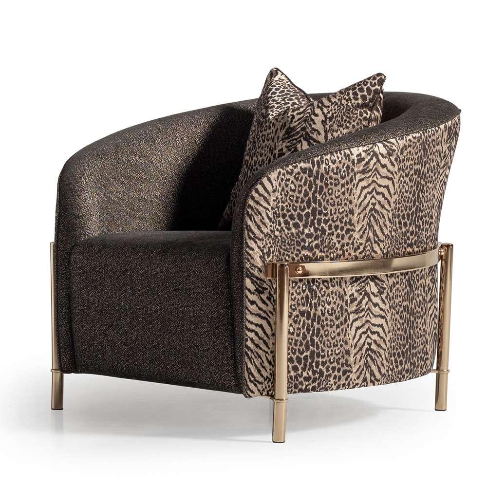 AICO by Michael Amini - Lisbon Accent Chair - Onyx/Gold - LFR-LSBN835-ONX-806 veiw 2