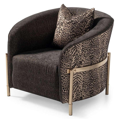 AICO by Michael Amini - Lisbon Accent Chair - Onyx/Gold - LFR-LSBN835-ONX-806 veiw 3