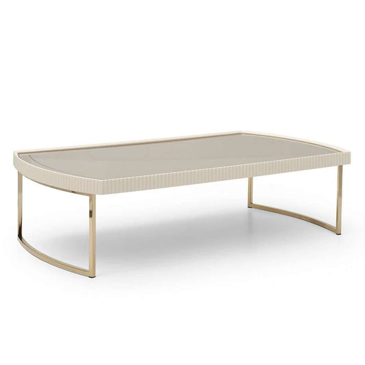 AICO by Michael Amini - Lisbon Cocktail Table - Silken Matte Cream - LFR-LSBN201-140 veiw 1