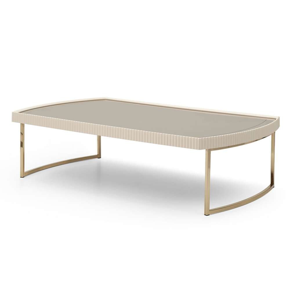 AICO by Michael Amini - Lisbon Cocktail Table - Silken Matte Cream - LFR-LSBN201-140 veiw 3
