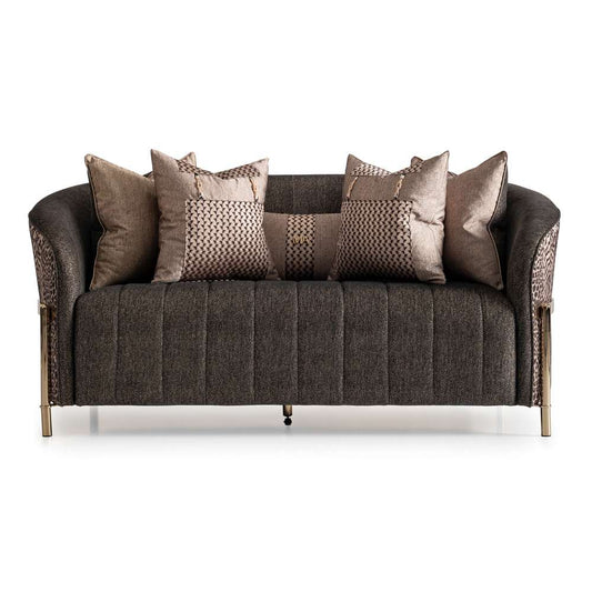 AICO by Michael Amini - Lisbon Loveseat - Onyx/Gold - LFR-LSBN825-ONX-806 veiw 1