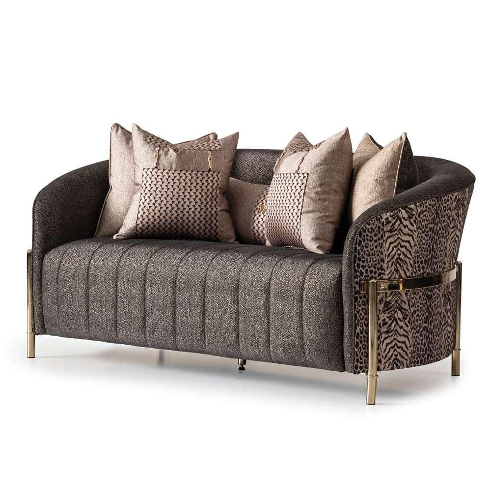 AICO by Michael Amini - Lisbon Loveseat - Onyx/Gold - LFR-LSBN825-ONX-806 veiw 2