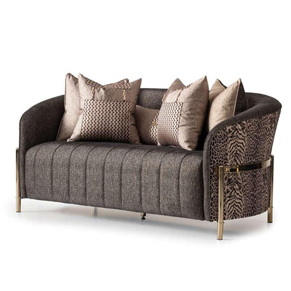 AICO by Michael Amini - Lisbon Loveseat - Onyx/Gold - LFR-LSBN825-ONX-806 veiw 2